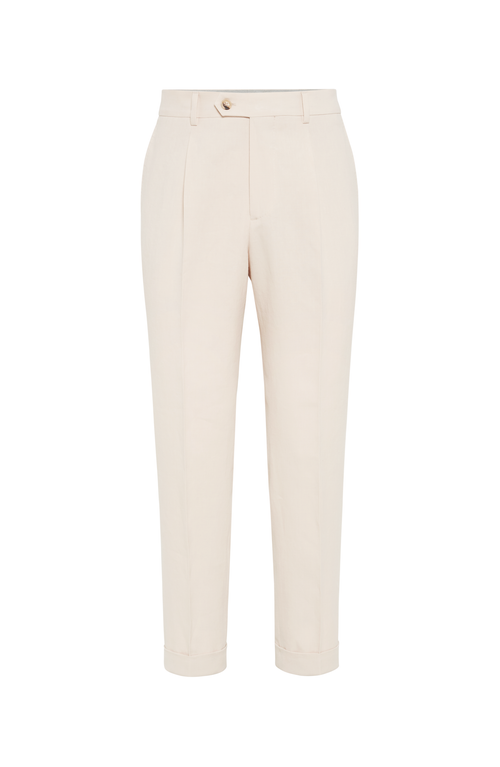Brunello Cucinelli Linen Trousers In Light Pink