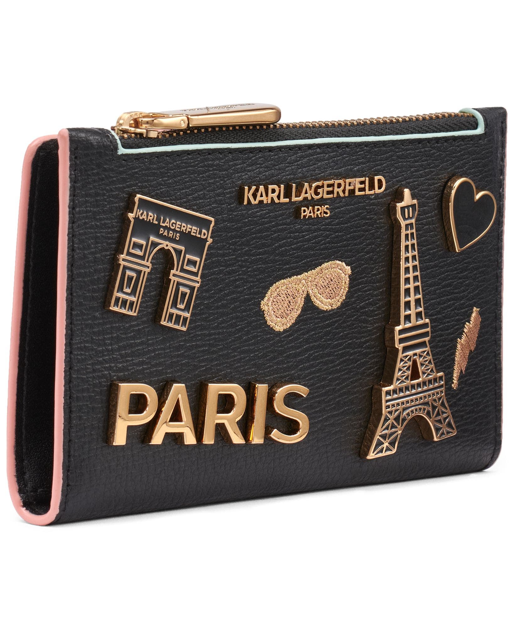 Small Wallet with Pins, Alternate, color, Black/Gold