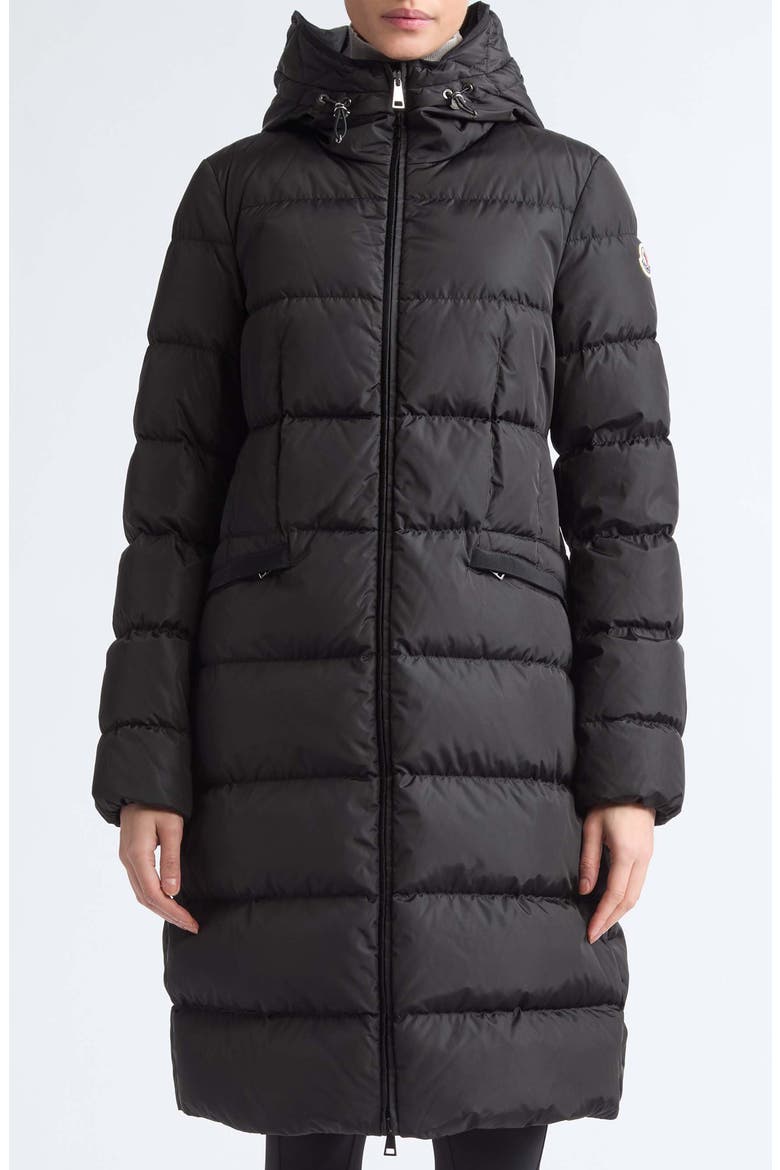 Avocette Hooded Quilted Down Puffer Coat, Main, color, BLACK/ BLACK