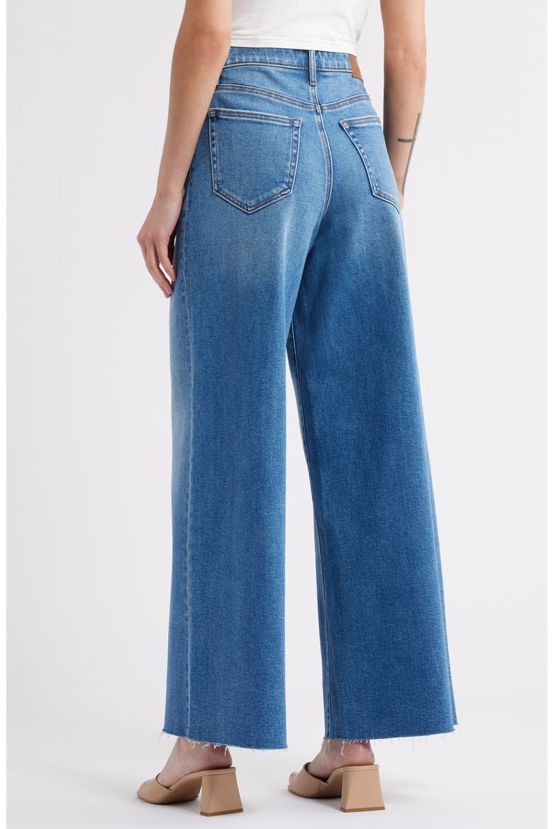 Welt Pocket Super High Waist Wide Leg Jeans, Alternate, color, DARK WASH