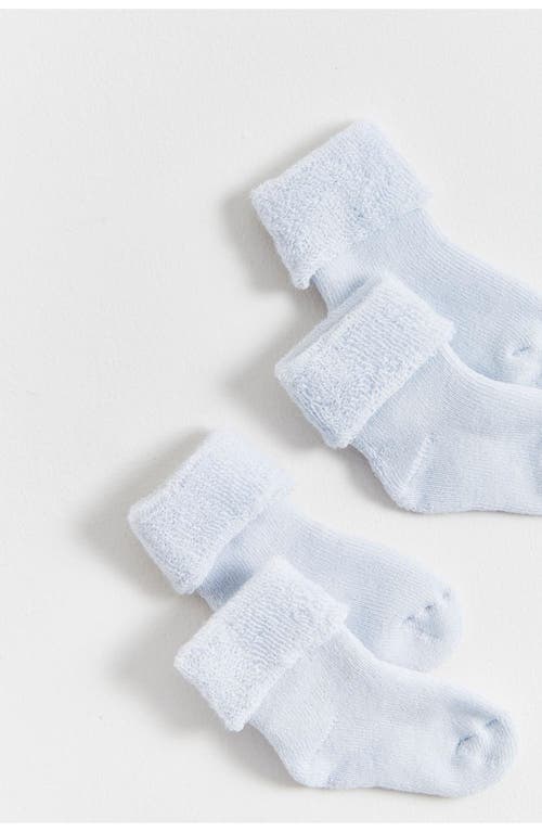 Babycottons Towel Socks Set Of 2 In Blue