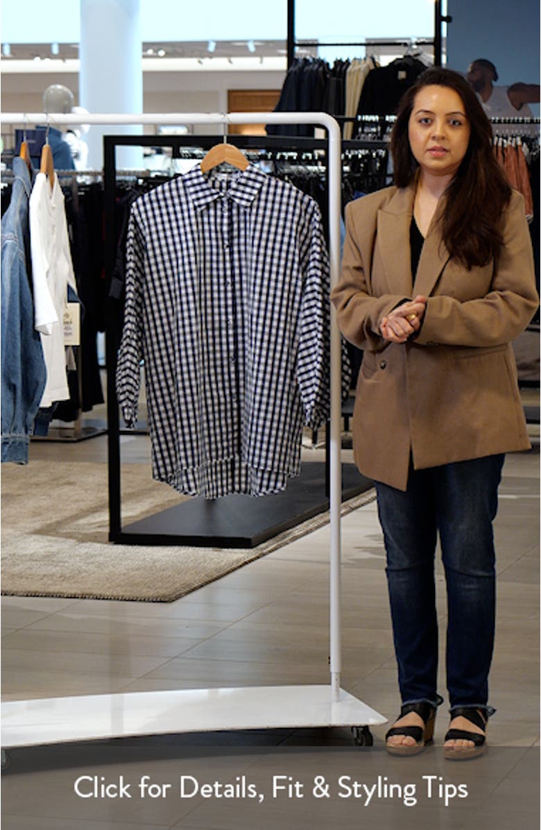 Monty Gingham Balloon Sleeve Button-Up Shirt, sales video thumbnail