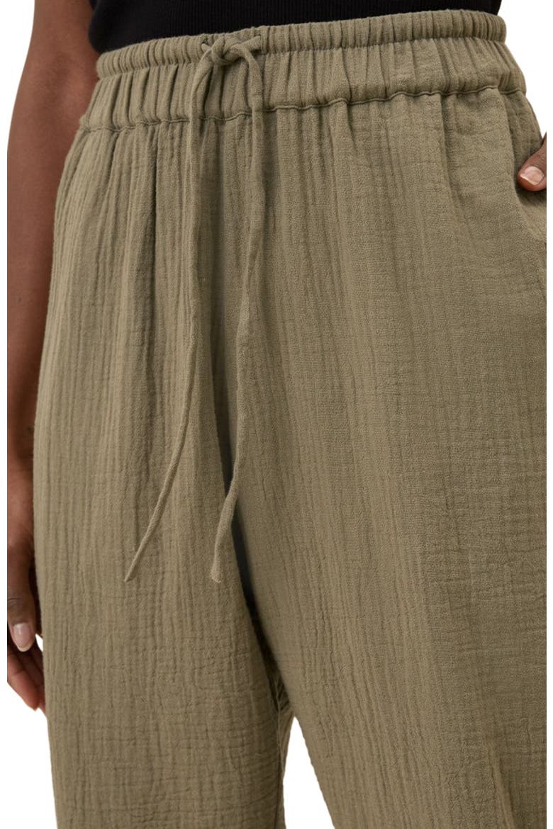Organic Cotton Coastal Double Gauze Tapered Pull-On Pant, Alternate, color, Khaki Green