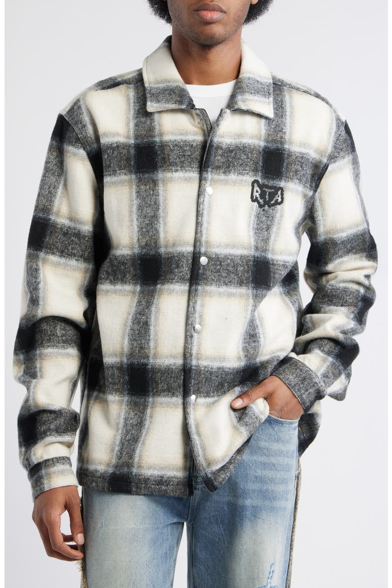Parlan Circuit Board Graphic Plaid Shacket, Alternate, color, IVORY CROSS CIRCUIT BOARD