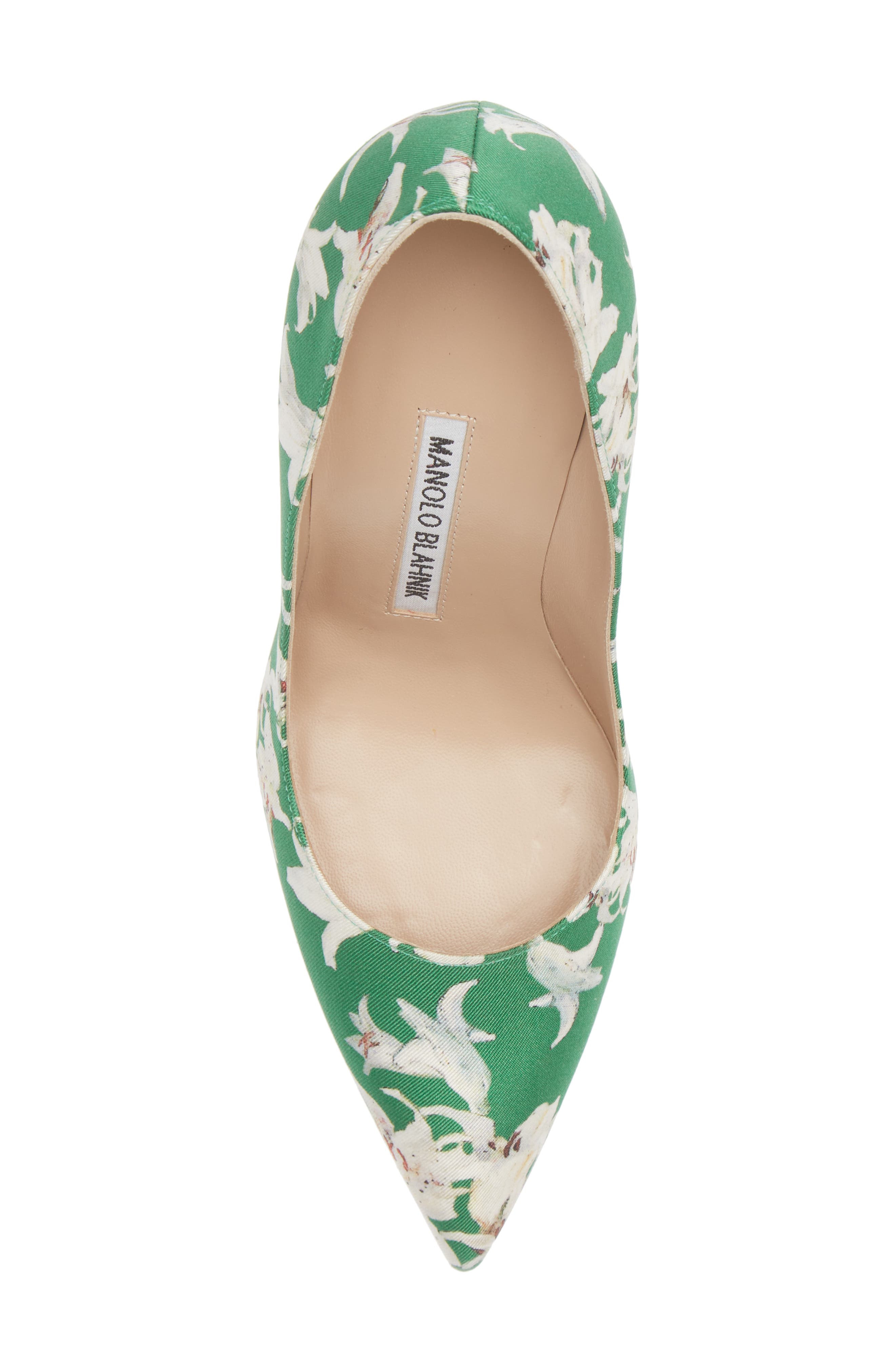 Manolo Blahnik BB Floral Print Pointed Toe Pump, Alternate, color, 