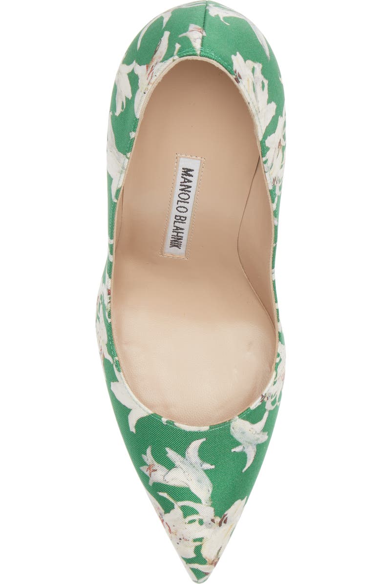 Manolo Blahnik BB Floral Print Pointed Toe Pump, Alternate, color,