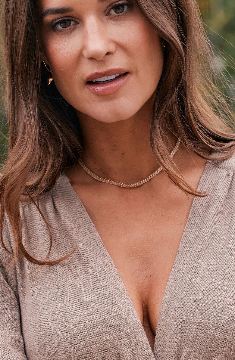 Brook and York Priya Cubic Zirconia Tennis Necklace, Alternate, color, Gold