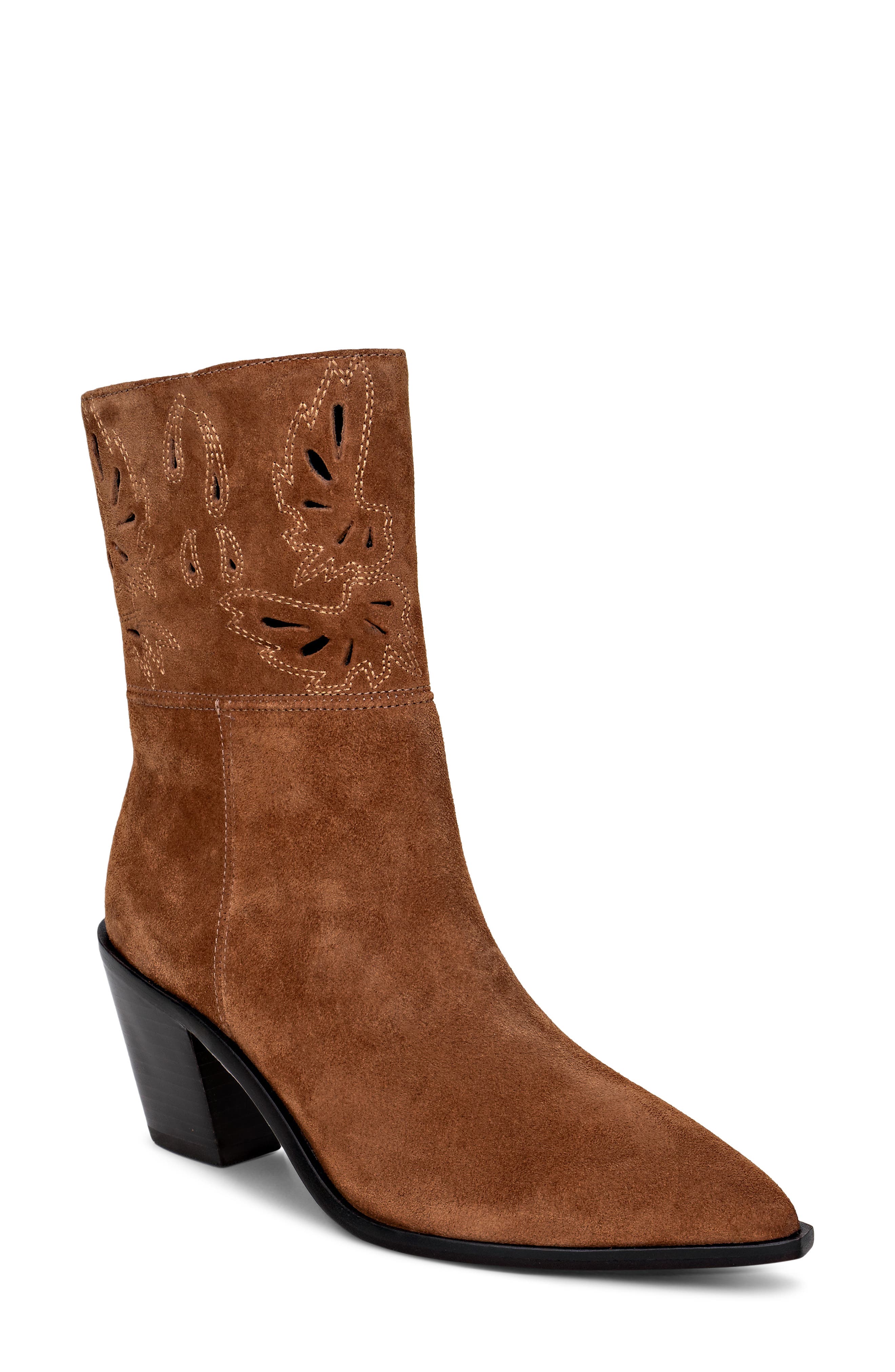 L'AGENCE Anne Western Boot, Main, color, Buckskin Suede