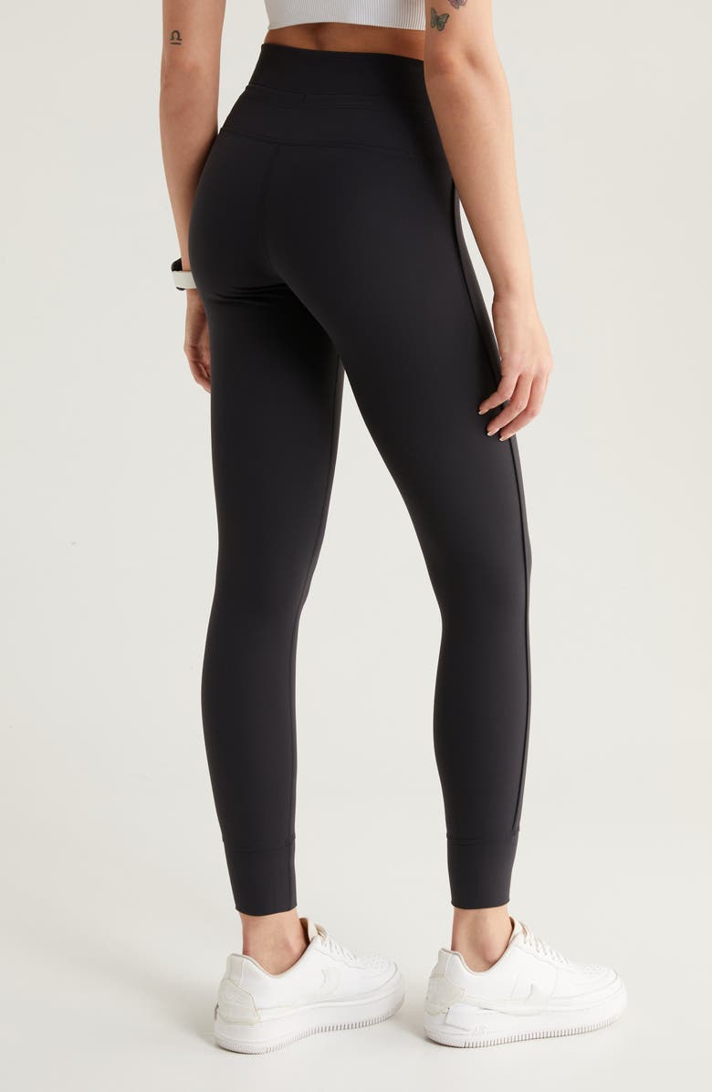 Zella Studio Luxe High Waist Drawstring Ankle Leggings, Alternate, color, 