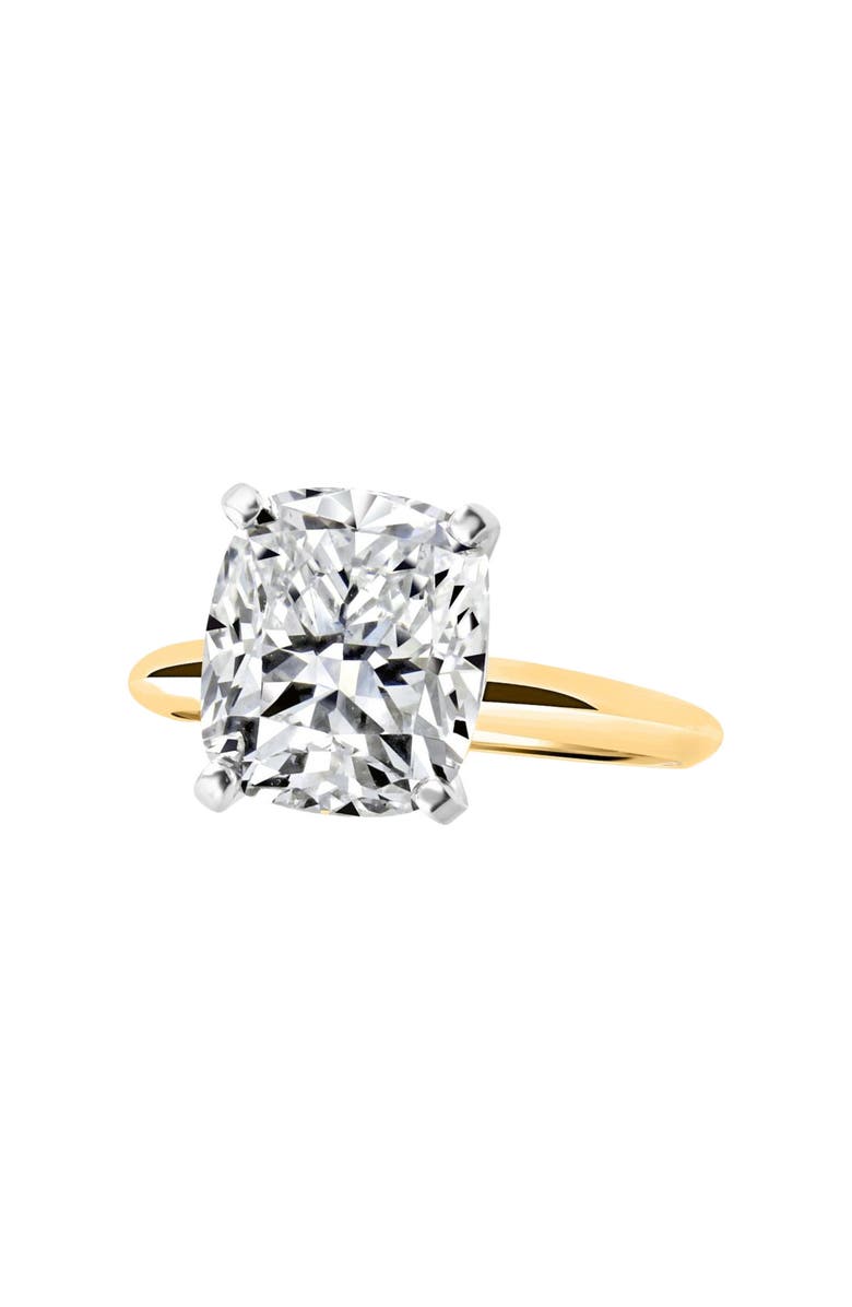 Bliss Diamond 4 Ct 14k Two Tone Certified Lab Grown Cushion Diamond Engagement Ring, Alternate, color, 14K Yellow Gold