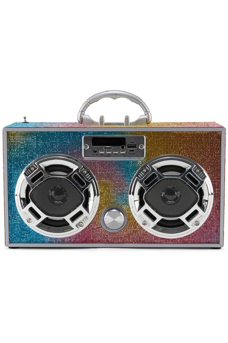 Boombox Bluetooth Speaker, Alternate, color, Swirl Bling
