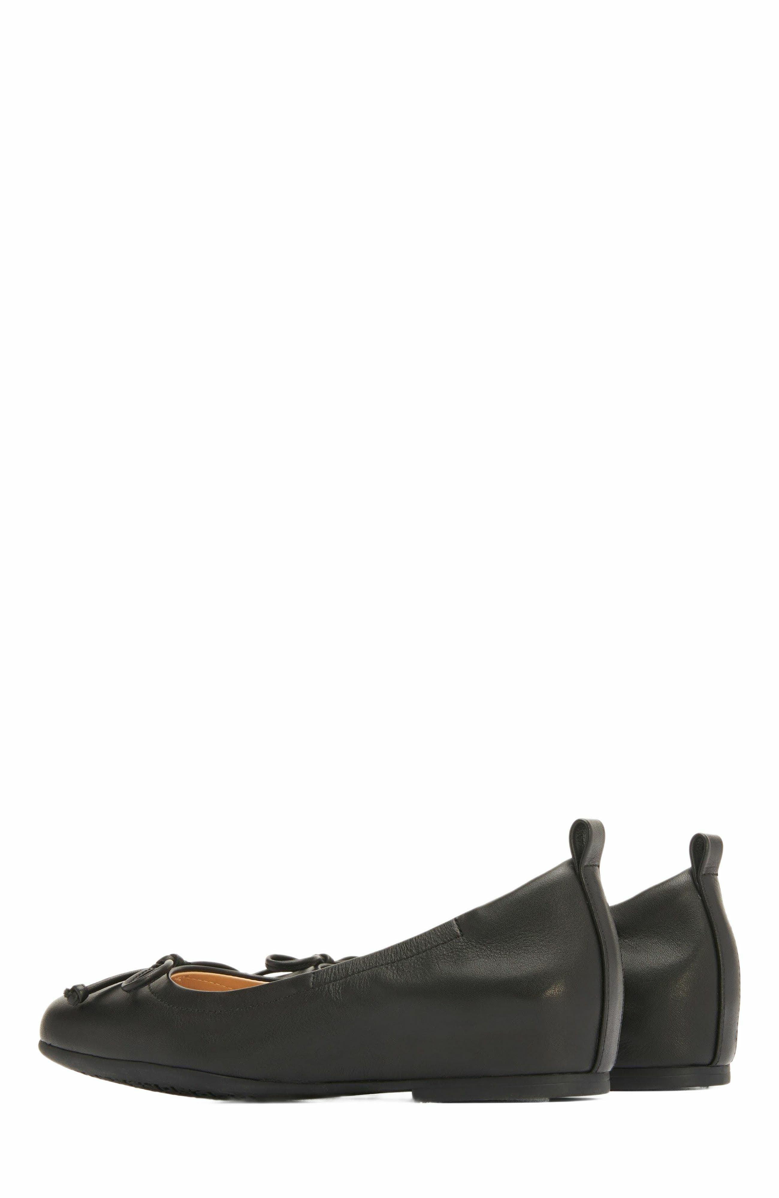Cadence Bow Ballet Flat, Alternate, color, Black Nappa - Regular