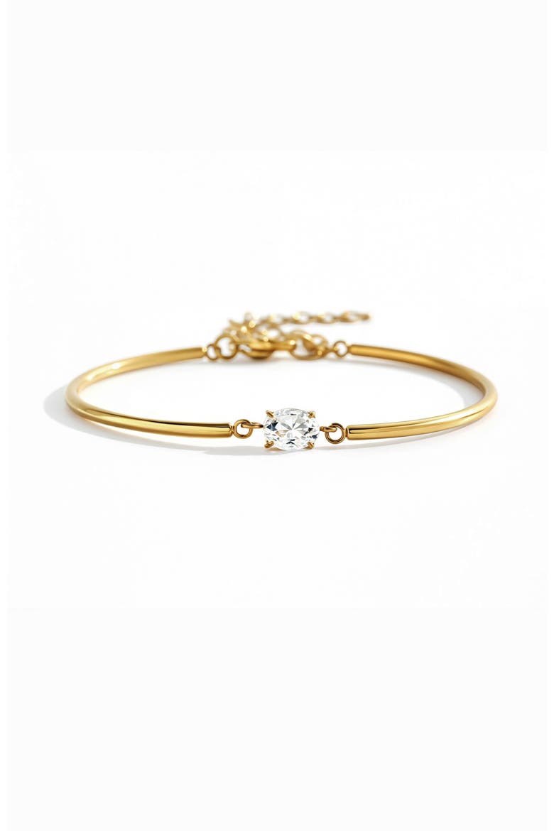 Oval Gemstone Cuff Bracelet, Main, color, Gold