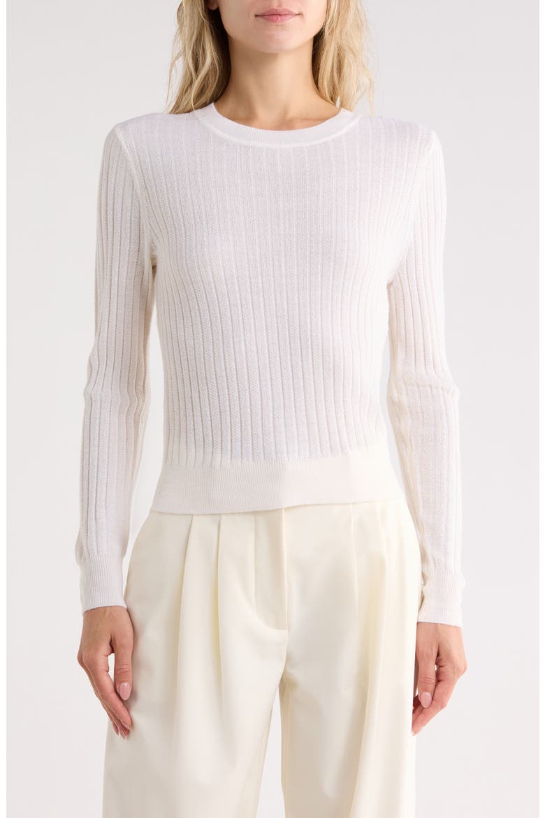 Cheval Merino Wool Crewneck Sweater, Main, color, IVORY