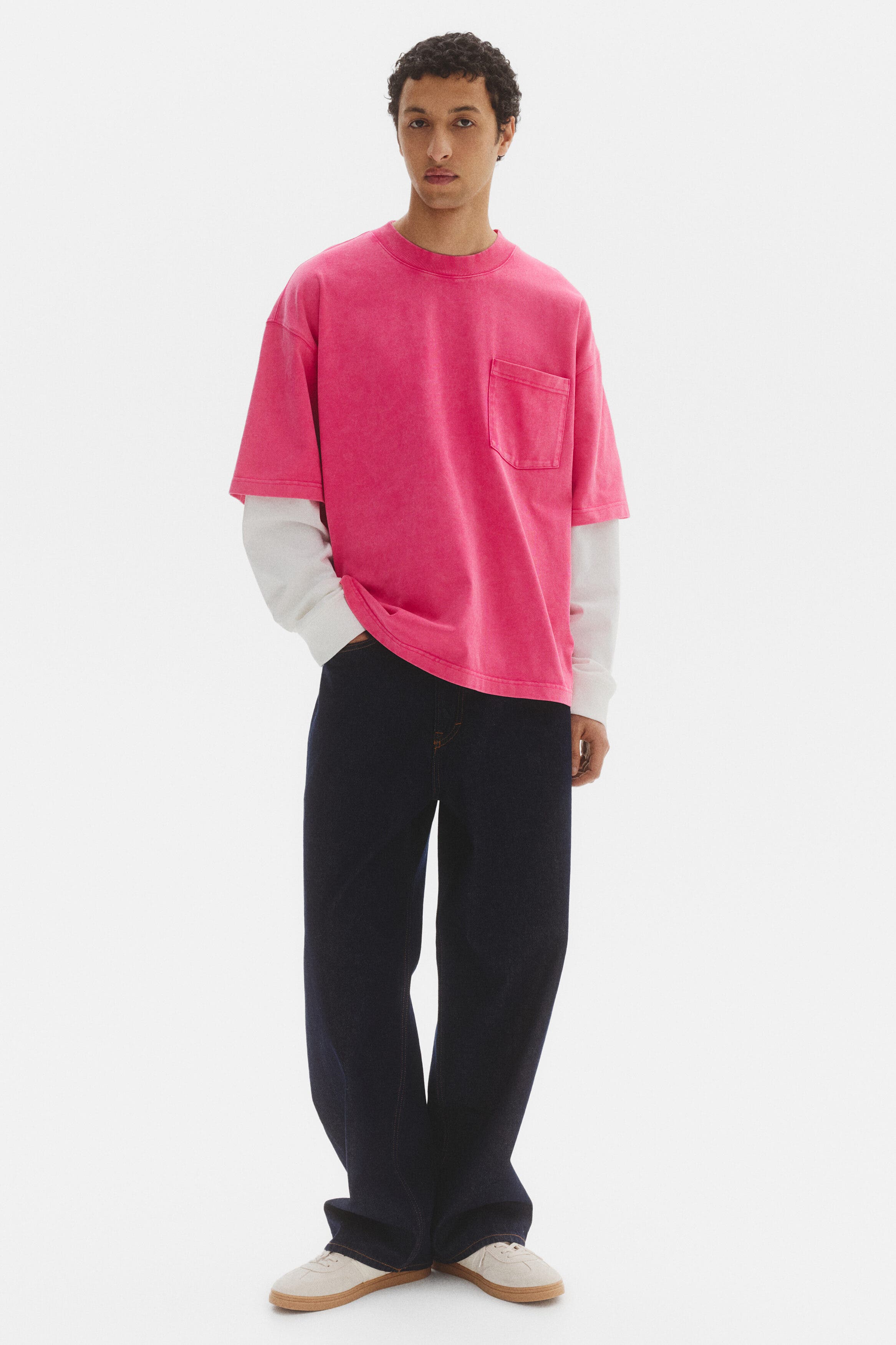 Oversized layered cotton shirt - image 3