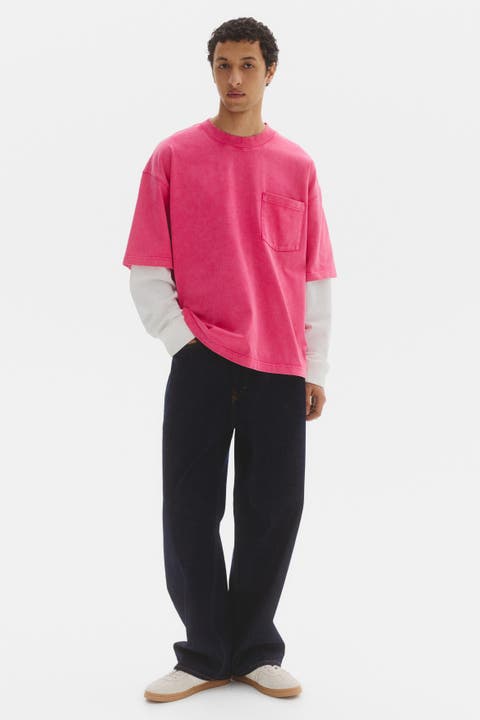 Oversized layered cotton shirt