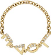 EDEN PRESLEY Love Pavé Diamond Tiny Letter Ring