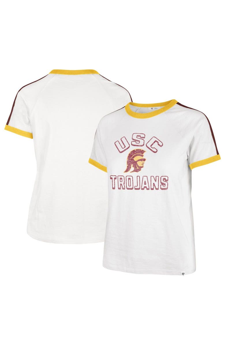 '47 Women's '47 White USC Trojans Sweet Heat Peyton Raglan T-Shirt, Main, color, 