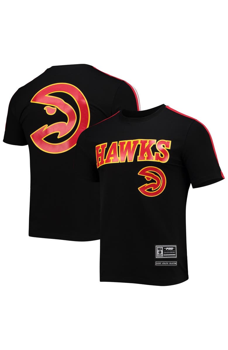 PRO STANDARD Men's Pro Standard Black Atlanta Hawks Mesh Capsule Taping T-Shirt, Main, color,