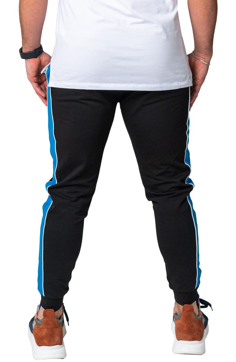 Maceoo Side Stripe Skinny Fleece Joggers, Alternate, color, Black