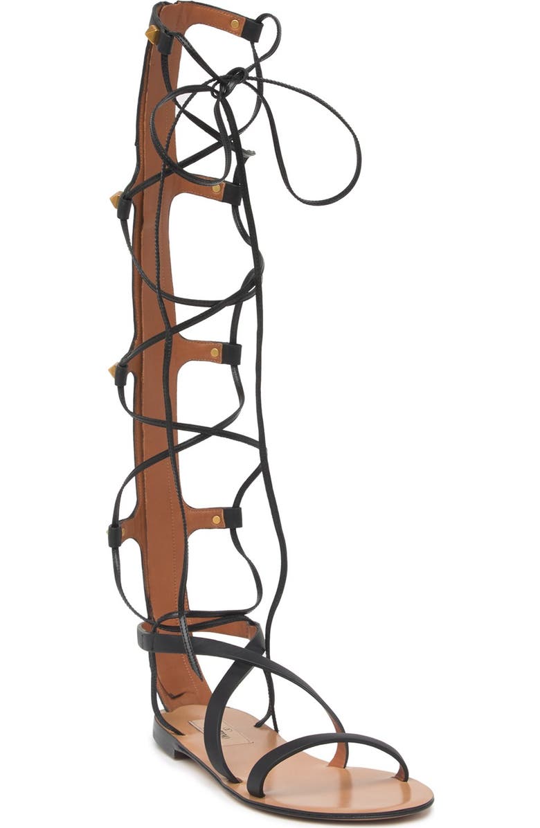 Valentino Garavani 'Rockstud' Tall Gladiator Sandal, Main, color,