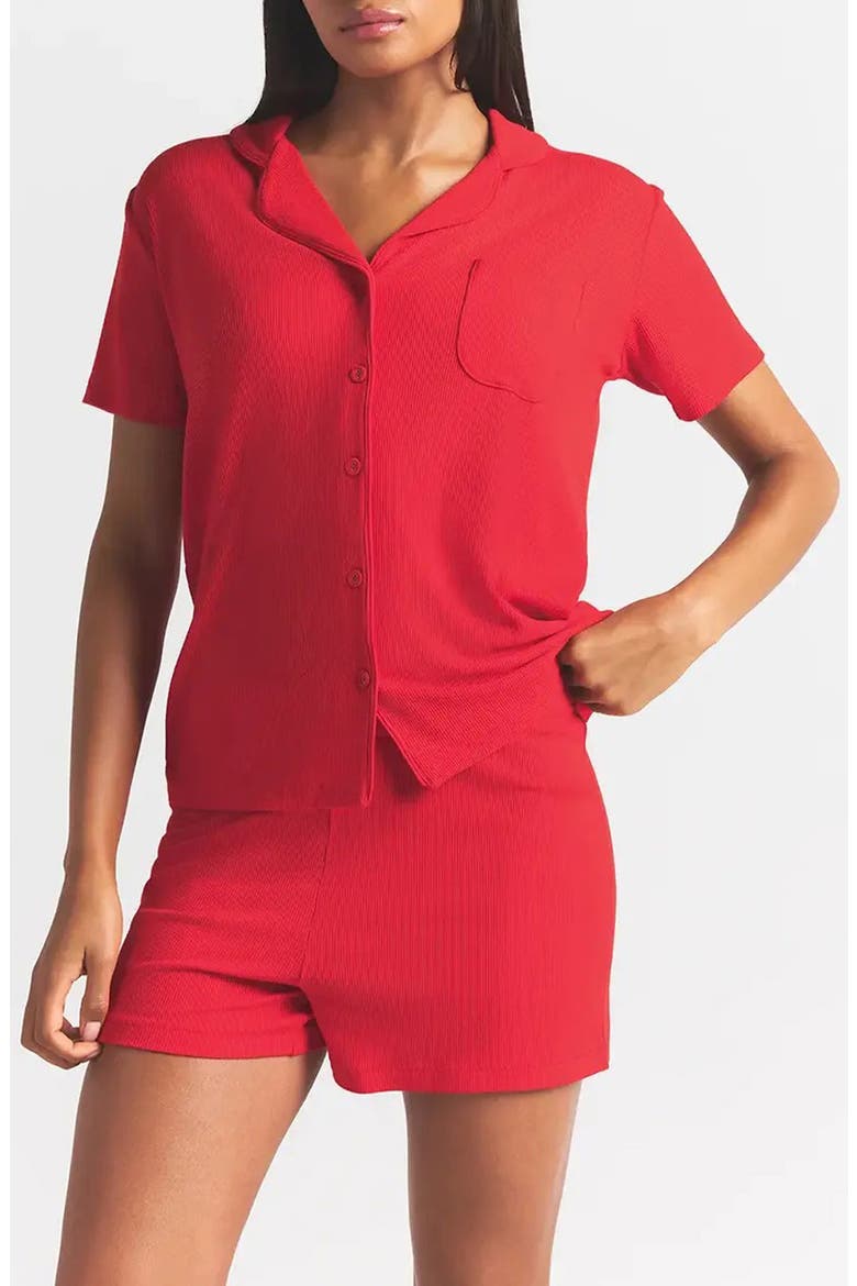 Soft Lounge Short Sleep Set, Main, color, CHERRY