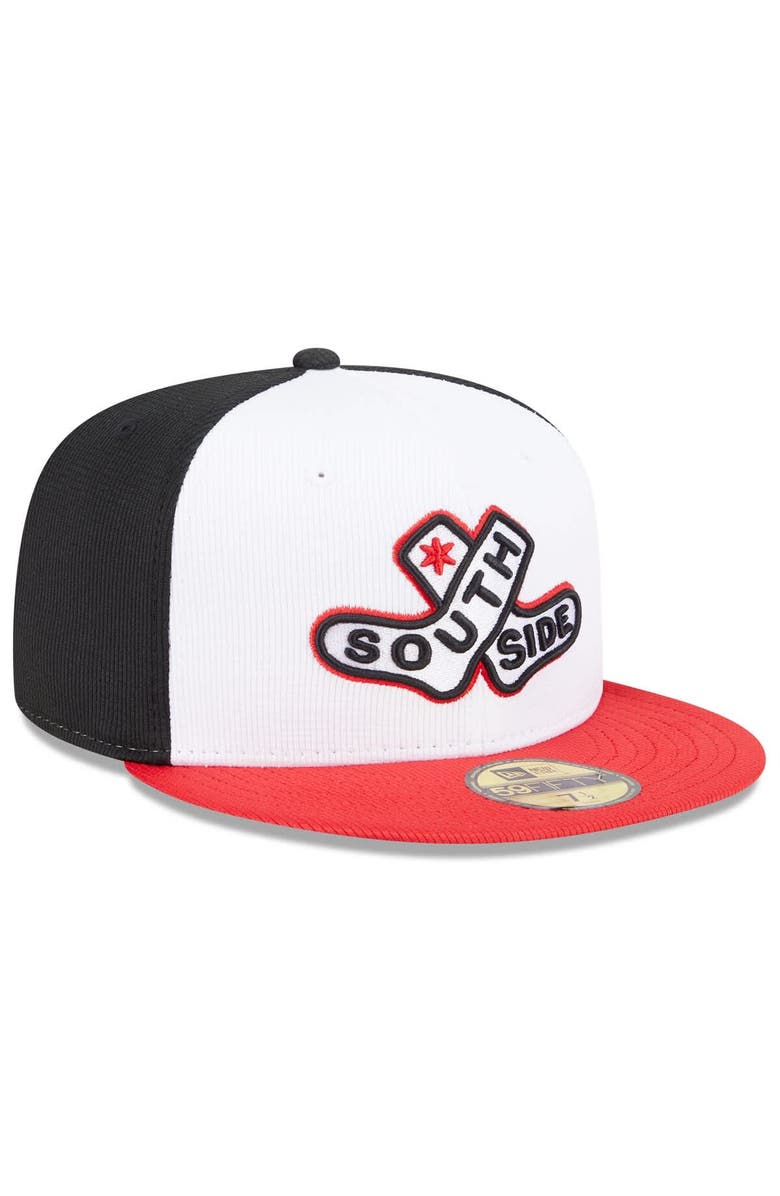 New Era Men's New Era White/Red Chicago White Sox 2025 City Connect Batting Practice 59FIFTY Fitted Hat, Alternate, color, White