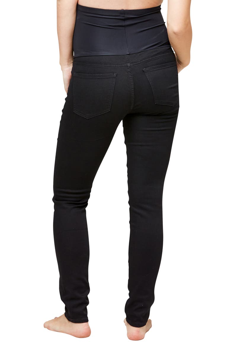 Soho Skinny Over the Bump Maternity Jeans, Alternate, color, BLACK