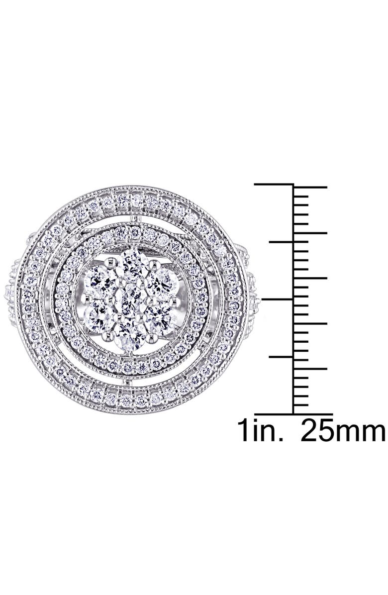 Julianna B. Diamond Double Halo Bridal Ring Set 10k, Alternate, color, 10K White Gold