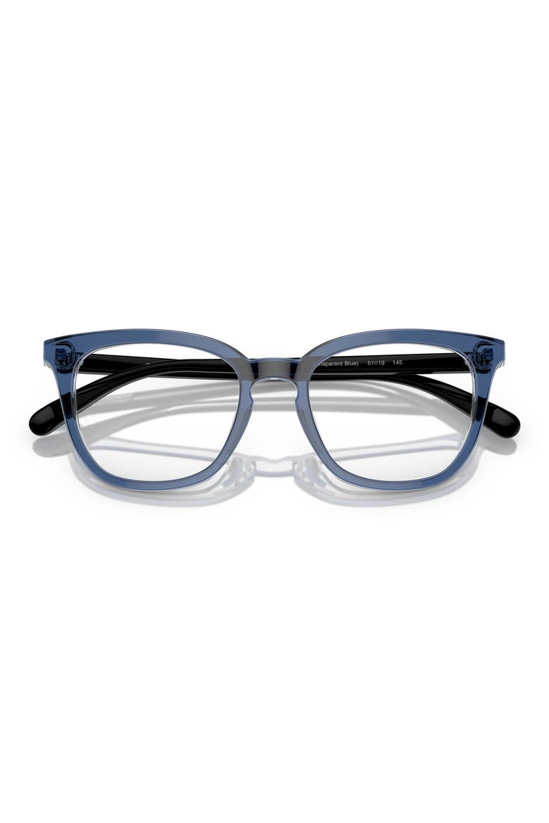 49mm Square Optical Glasses, Alternate, color, TRANSPARENT BLUE / DEMO