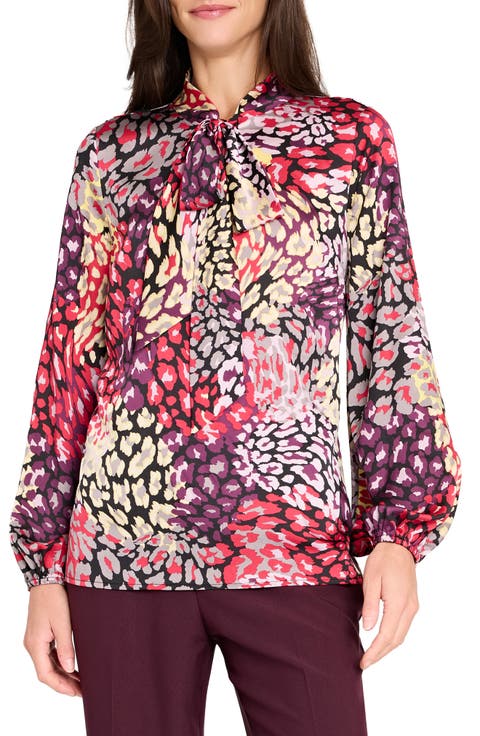 Print Tie Neck Top