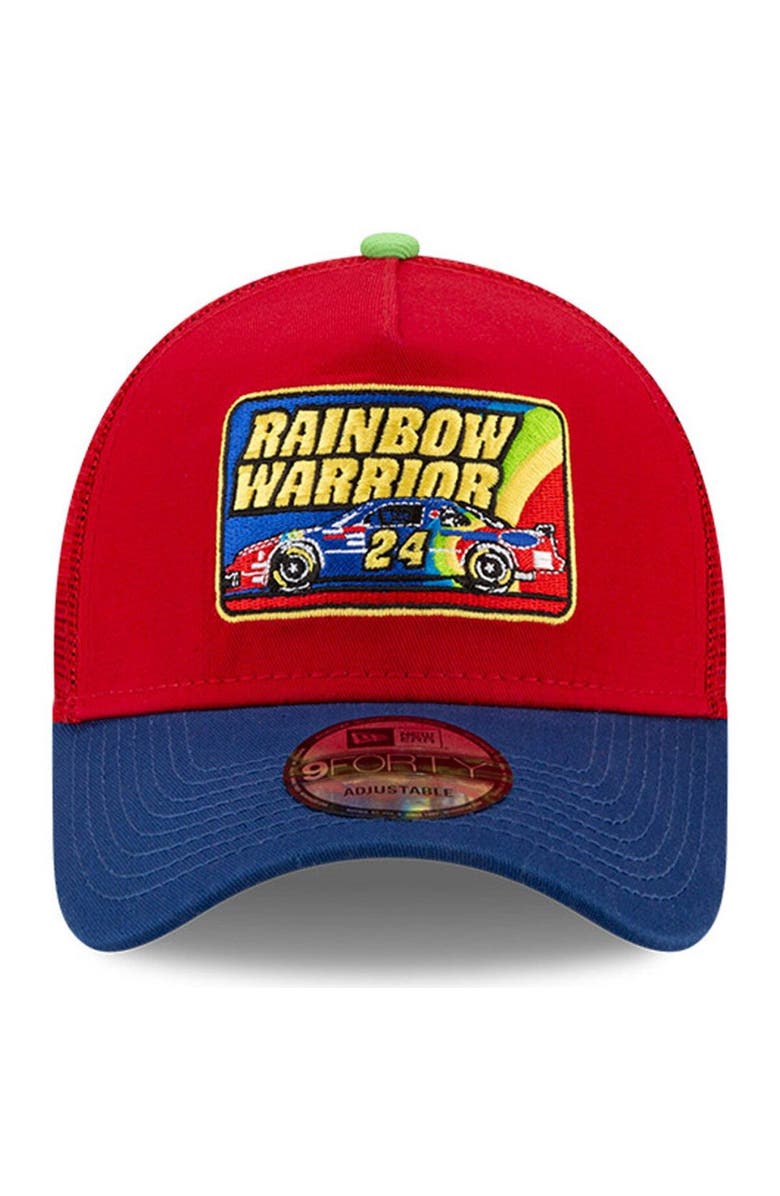 New Era Men's New Era Scarlet/Blue Jeff Gordon Legends 9FORTY A-Frame Adjustable Trucker Hat, Alternate, color, 