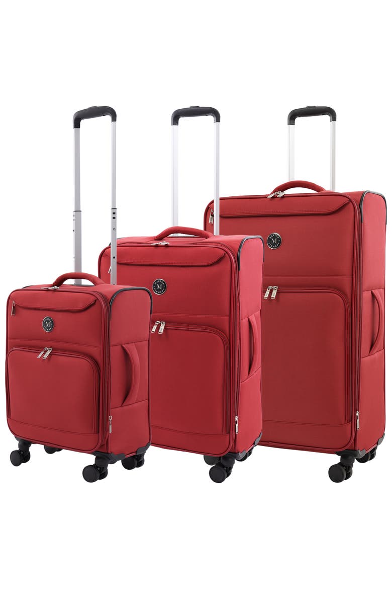 3-Piece Softside Luggage Set - 22" Carry-On, 27" Medium, 31" Large - 8 Spinner Wheels, Expandable Softshell, Main, color, TERRA COTTA