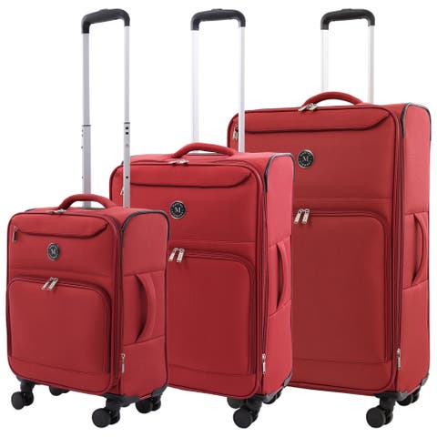 3-Piece Softside Luggage Set - 22" Carry-On, 27" Medium, 31" Large - 8 Spinner Wheels, Expandable Softshell