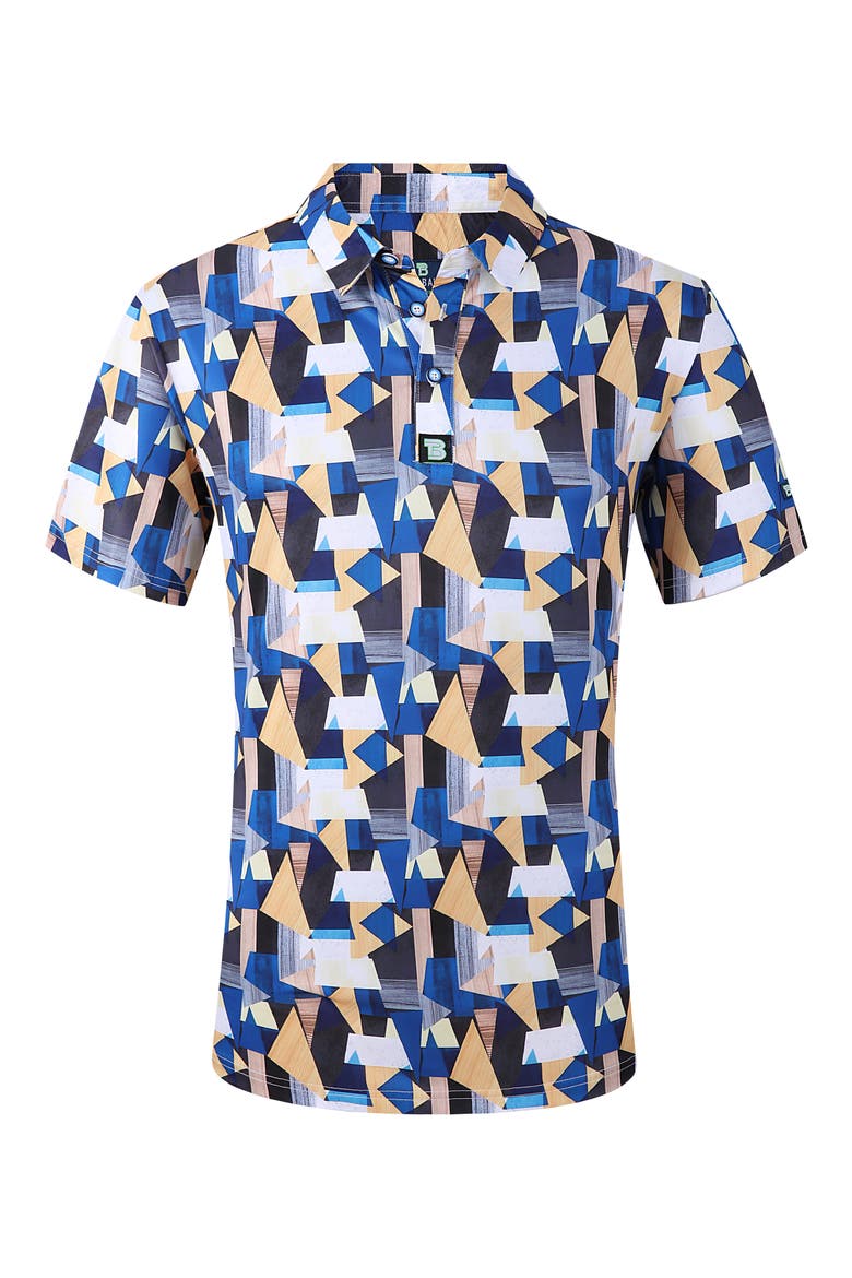 Patterned Slim Fit Performance Golf Polo, Alternate, color, ROYAL