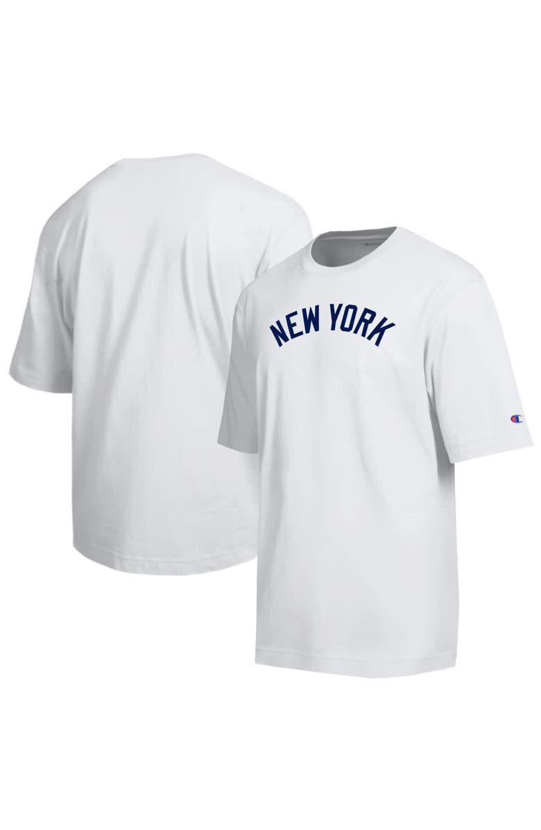 Champion Men's Champion White New York Yankees All Star Arched Chenille Wordmark T-Shirt, Main, color, White