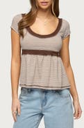 EDIKTED Sady Contrast Stripe Babydoll Top
