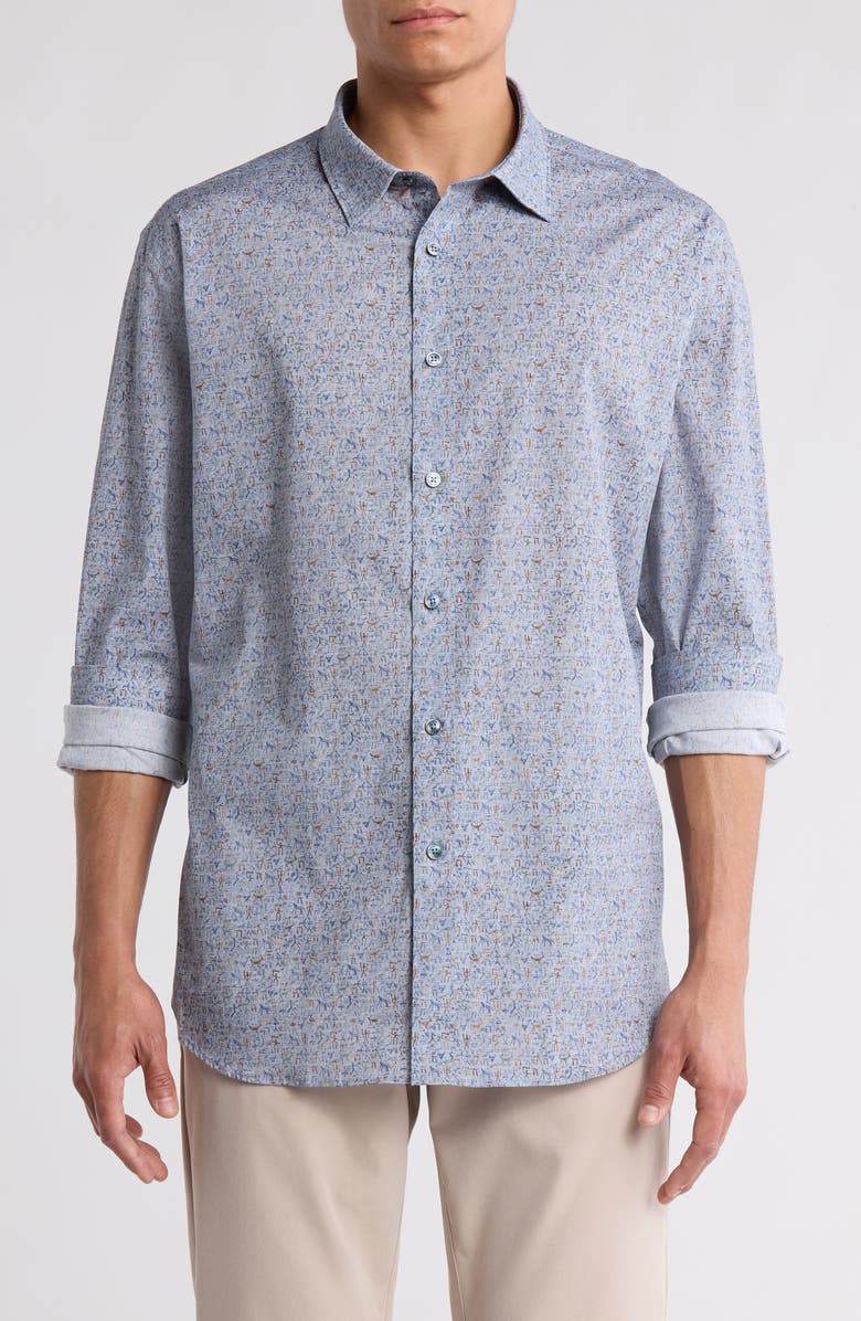 Bugatchi Julian Long Sleeve Classic Fit Woven Shirt, Main, color,