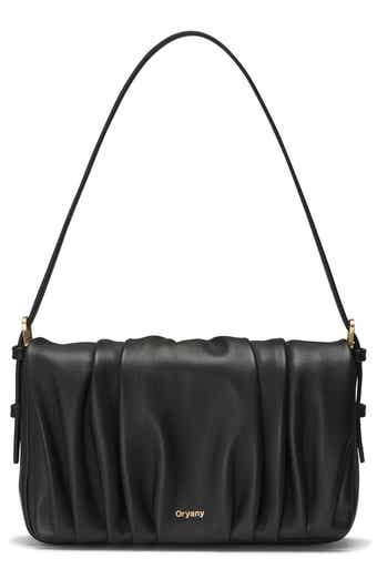 Bell Pleated Leather Shoulder Bag