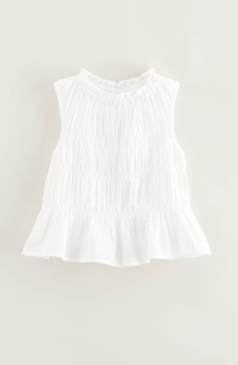Nordstrom Kids' Smocked Sleeveless Cotton Top, Main, color, White
