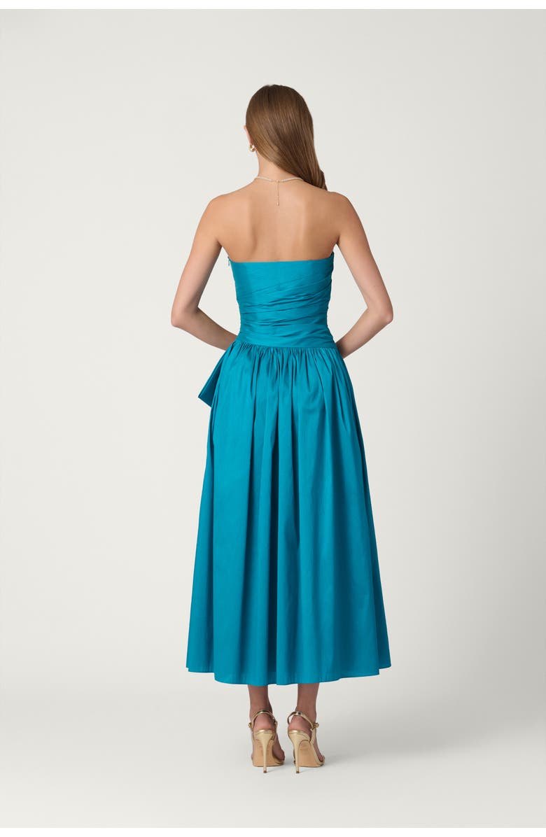 Shoshanna Midnight Dupioni Sonia Dress, Alternate, color, Deep Sea