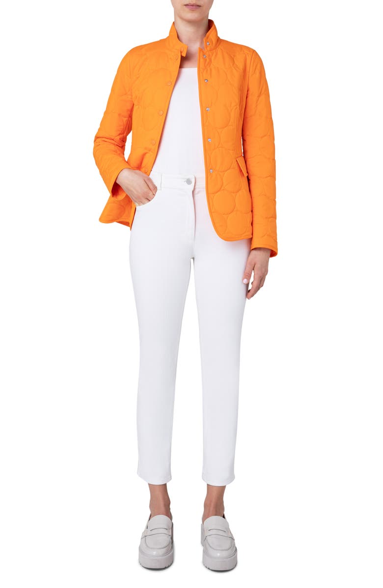 Akris punto Circle Quilted Stand Collar Jacket, Alternate, color,