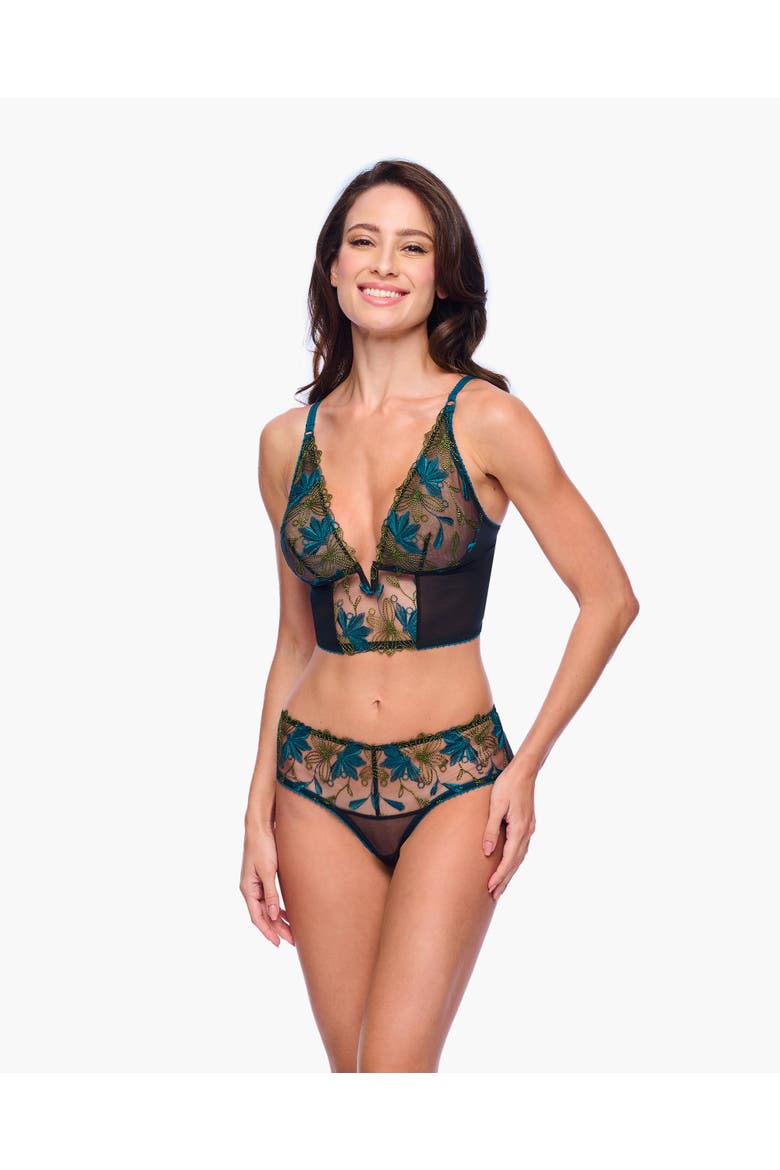 Fiorita Longline Bralette, Main, color, Black/Canale
