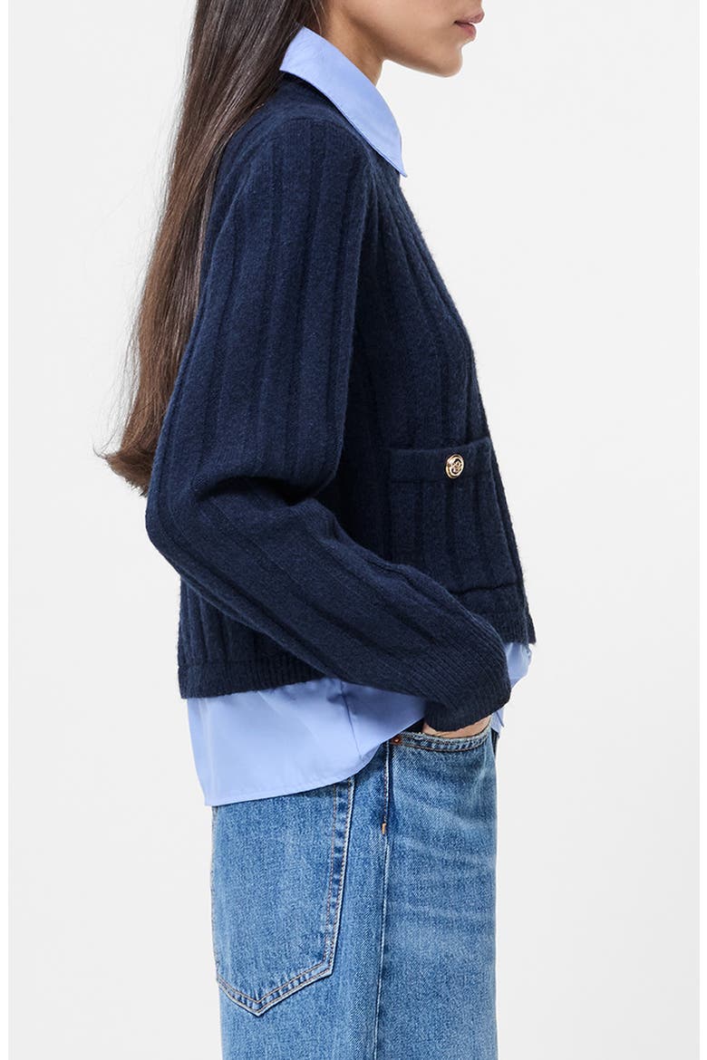 Ellie Collar Layered Sweater, Alternate, color, MARINE/ ROYAL BLUE
