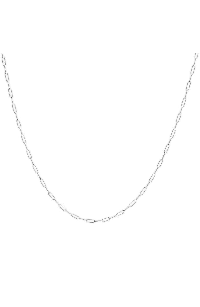 Haus of Brilliance Unisex Solid 14K Gold 2.5mm Paperclip Chain Necklace, Main, color, White