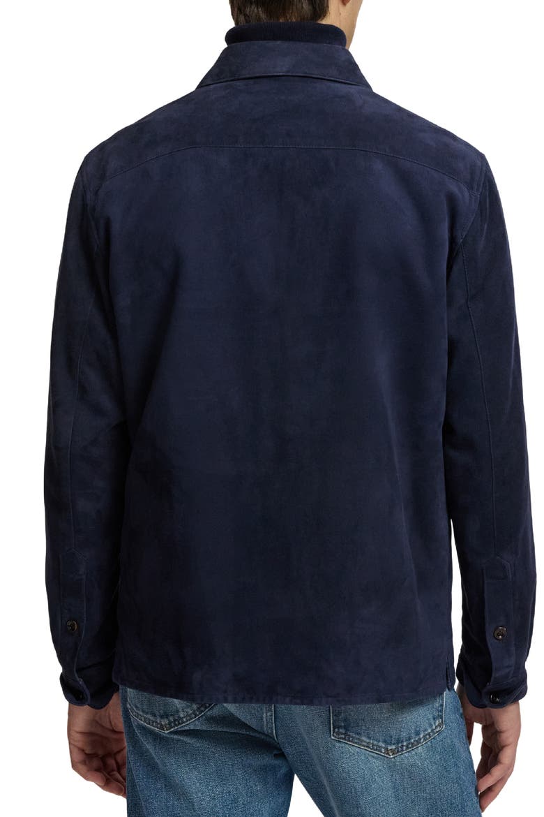 Calloway Insulated Lambskin Suede Shirt Jacket, Alternate, color, RACING NAVY