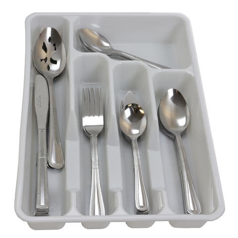 Basic Living Aston 45 Piece Flatware Set with Plastic Tray
