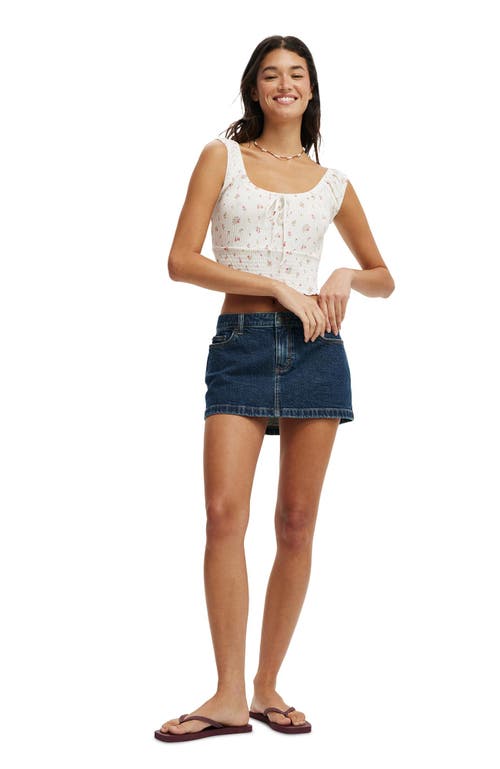 Cotton On Chloe Shirred Short Sleeve Top In Millicent Ditsy Vintage