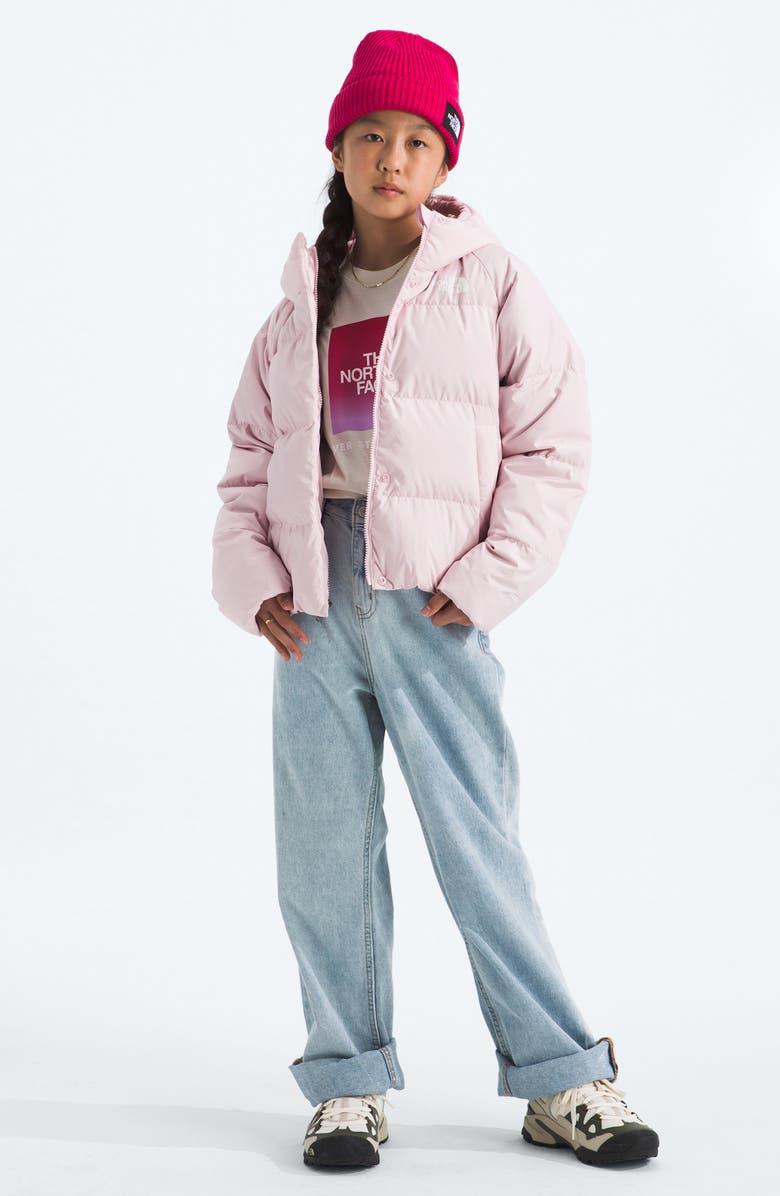 The North Face Kids' North 600-Fill-Power Down Hooded Jacket, Alternate, color, Pale Blossom