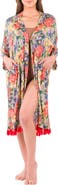Patricia Nash Floral Tassel Trim Short Ruana